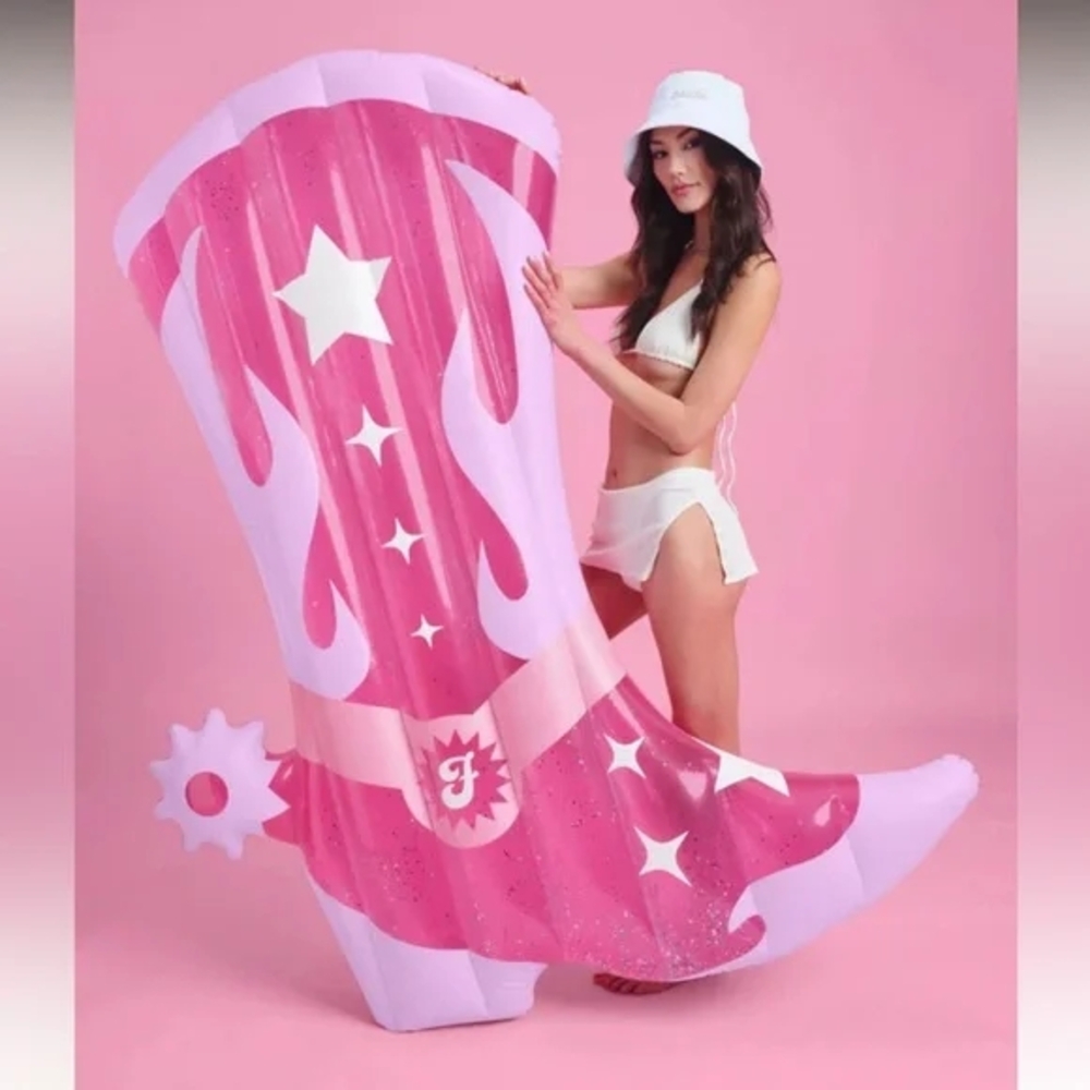 Pink Inflatable Boot Pool Float